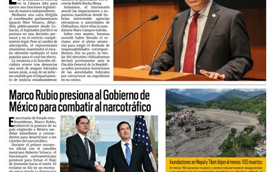 Portada RCG Nacional e Internacional [27 de agosto de 2026] Inzunza se va de Morena, pero sigue con fuero para no ser detenido por narcopolítico; Marco Rubio presiona al Gobierno de México para combatir al narcotráfico y más…
