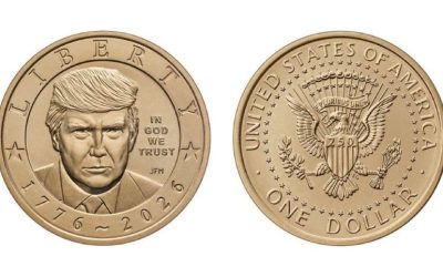 Lanzan moneda de un dólar con la imagen de Trump por aniversario de EE. UU.